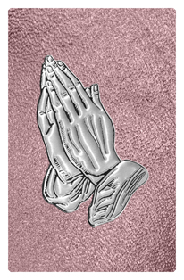 DF35T 516 SL SH OR Silver Praying Hands Shimmer Orchid Background